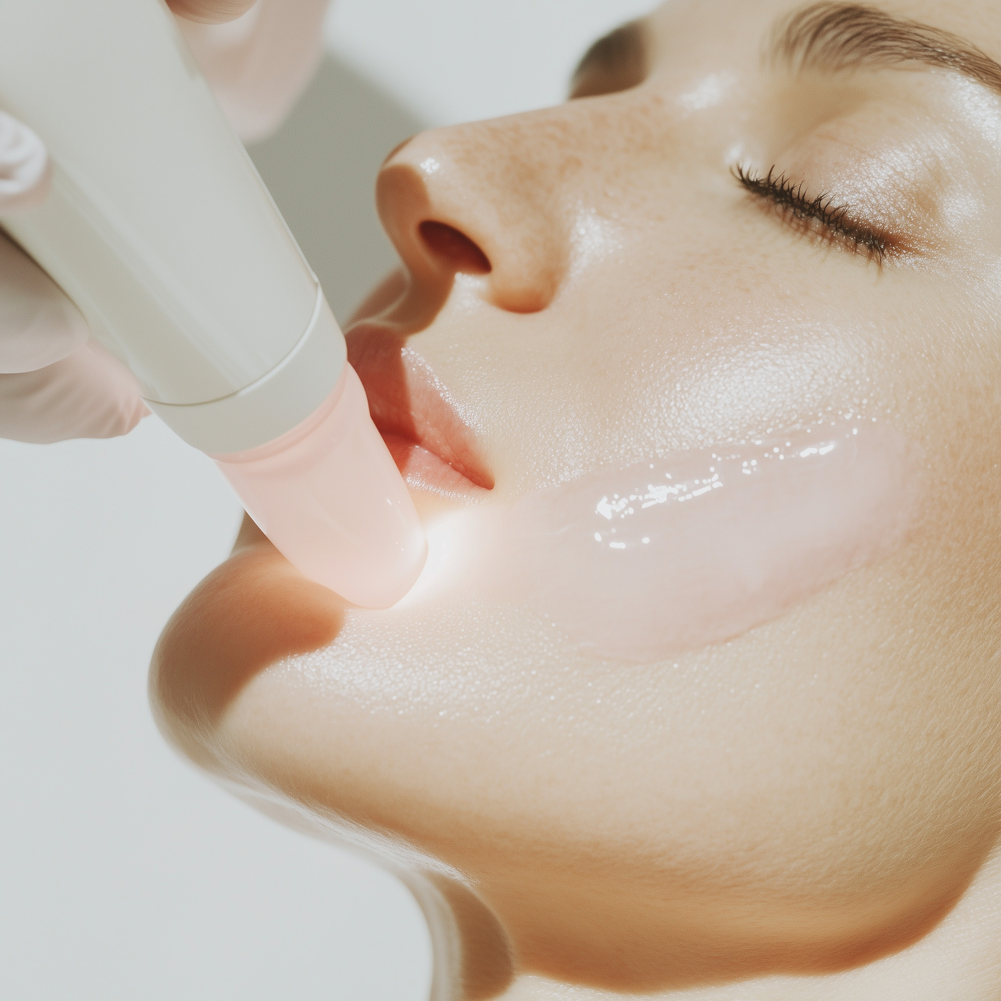 Patient Preparing for RF Microneedling